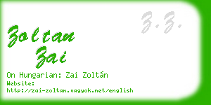 zoltan zai business card